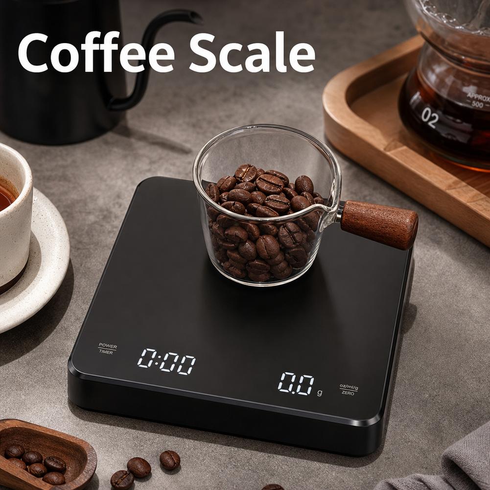 Electronic Gadgets For Home - Elektronische Kaffeewaage mit Silikonunterlage, digitale Kaffeewaage