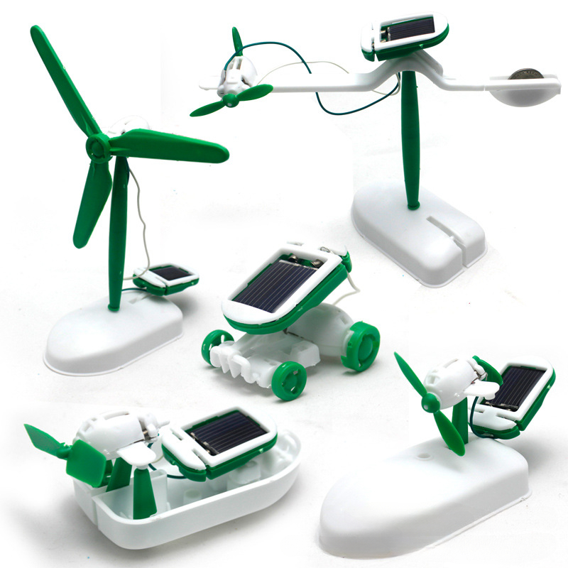 Electronics Gadgets For Kids - 6-in-1 Solarbetriebenes Roboter-Bausatz-Set: Schiff, Ventilator, Windmühle,